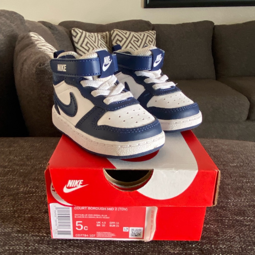 Nike Court Borough Mid 2 TD 'White Signal Blue